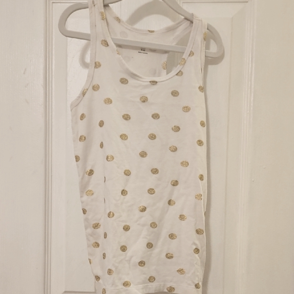 White and Gold Polka Dot Tank Top Girl's